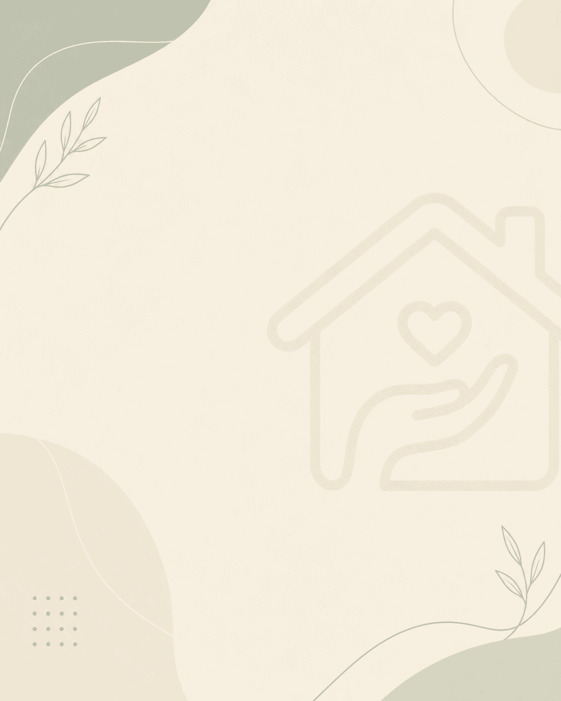 Soft sage Sweet Home Aging Care brand background